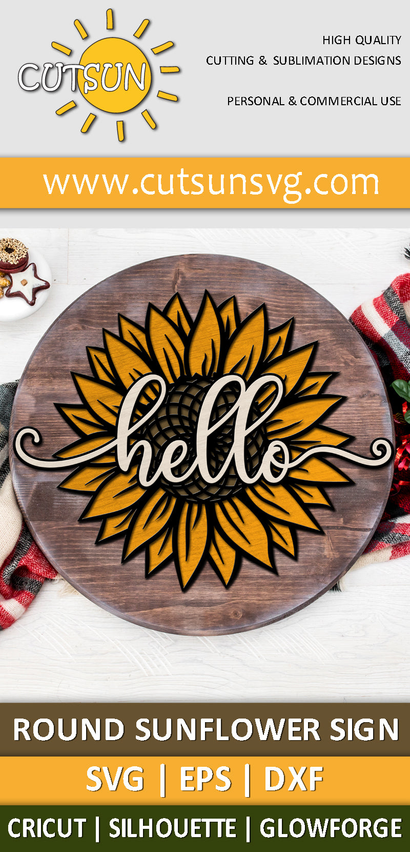 Sunflower Welcome Sign SVG
