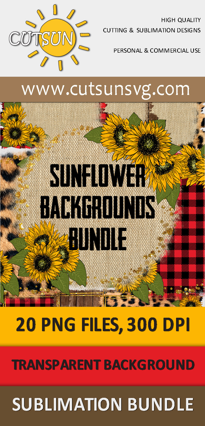 Sunflowers Background sublimation bundle