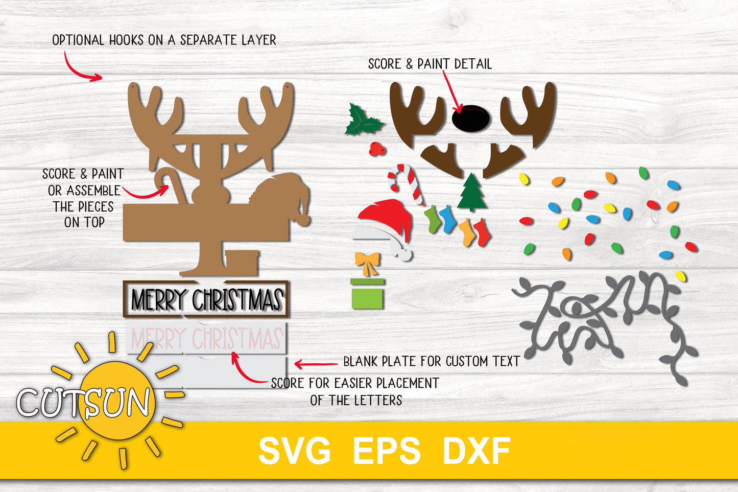 Letter T Christmas monogram door hanger SVG