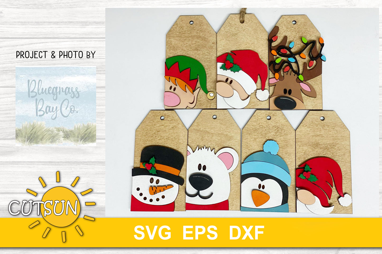 Christmas tags SVG bundle