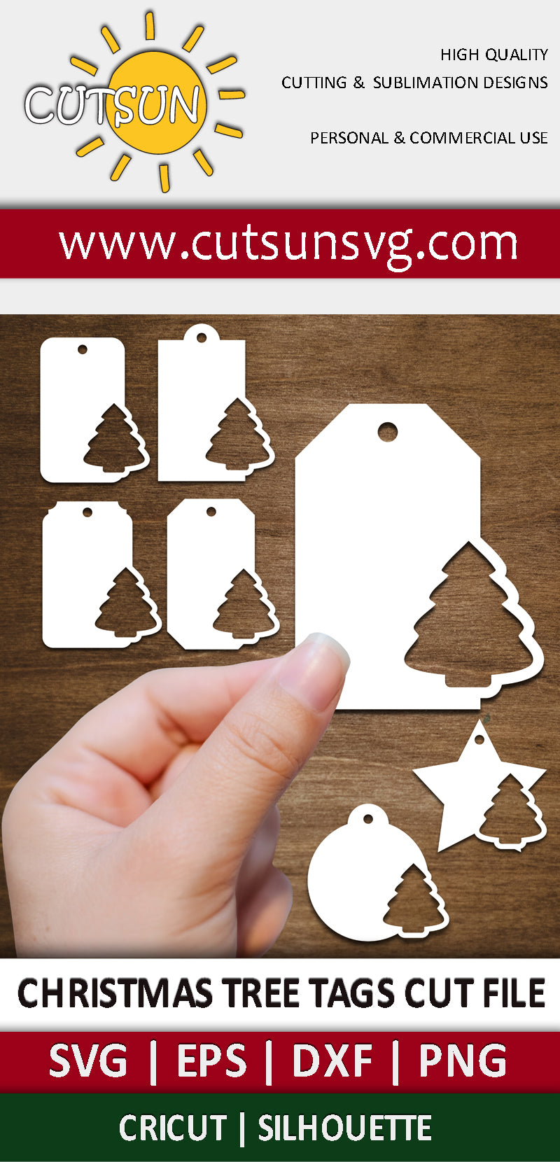 Christmas Tree Tags SVG bundle | Christmas bundle SVG