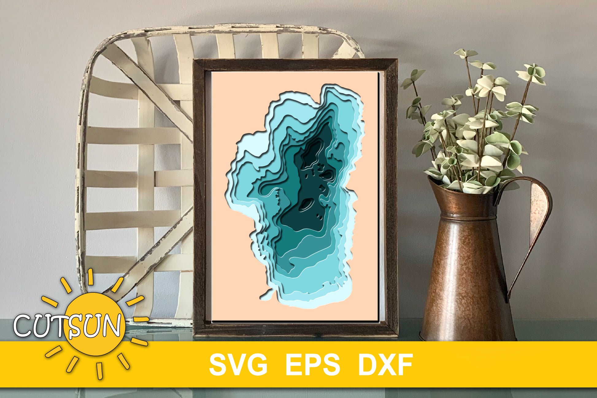 3D Layered Lake Tahoe Depth Map SVG
