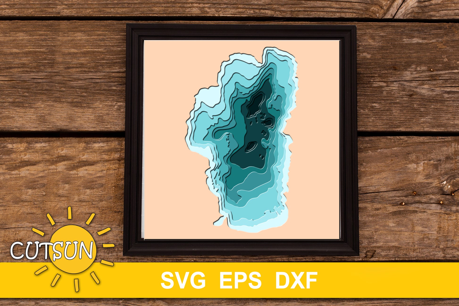 3D Layered Lake Tahoe Depth Map SVG