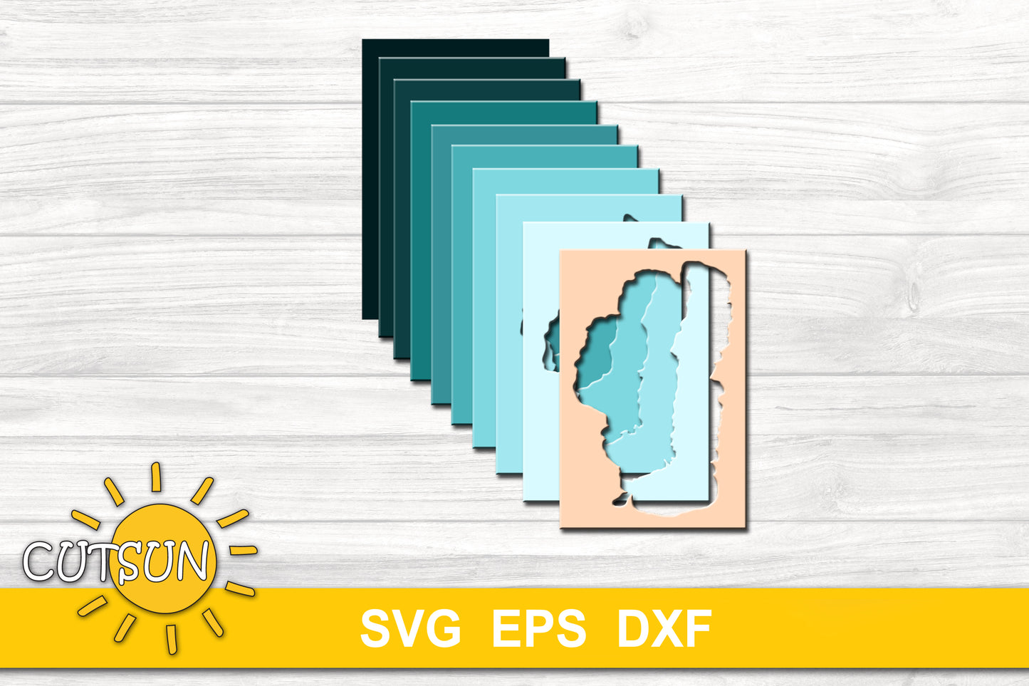 3D Layered Lake Tahoe Depth Map SVG