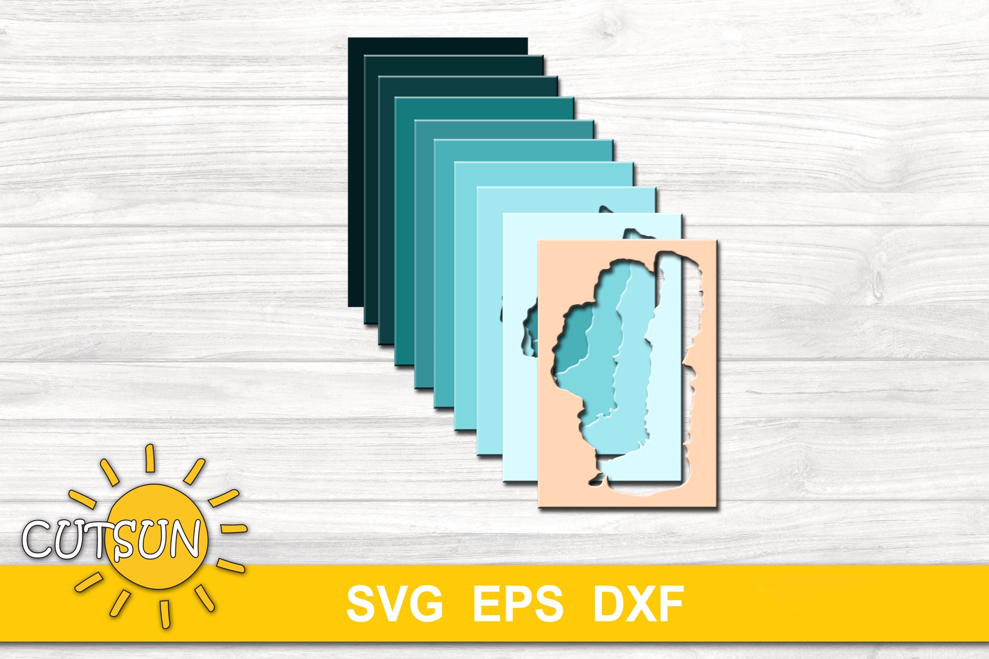 3D Layered Lake Tahoe Depth Map SVG