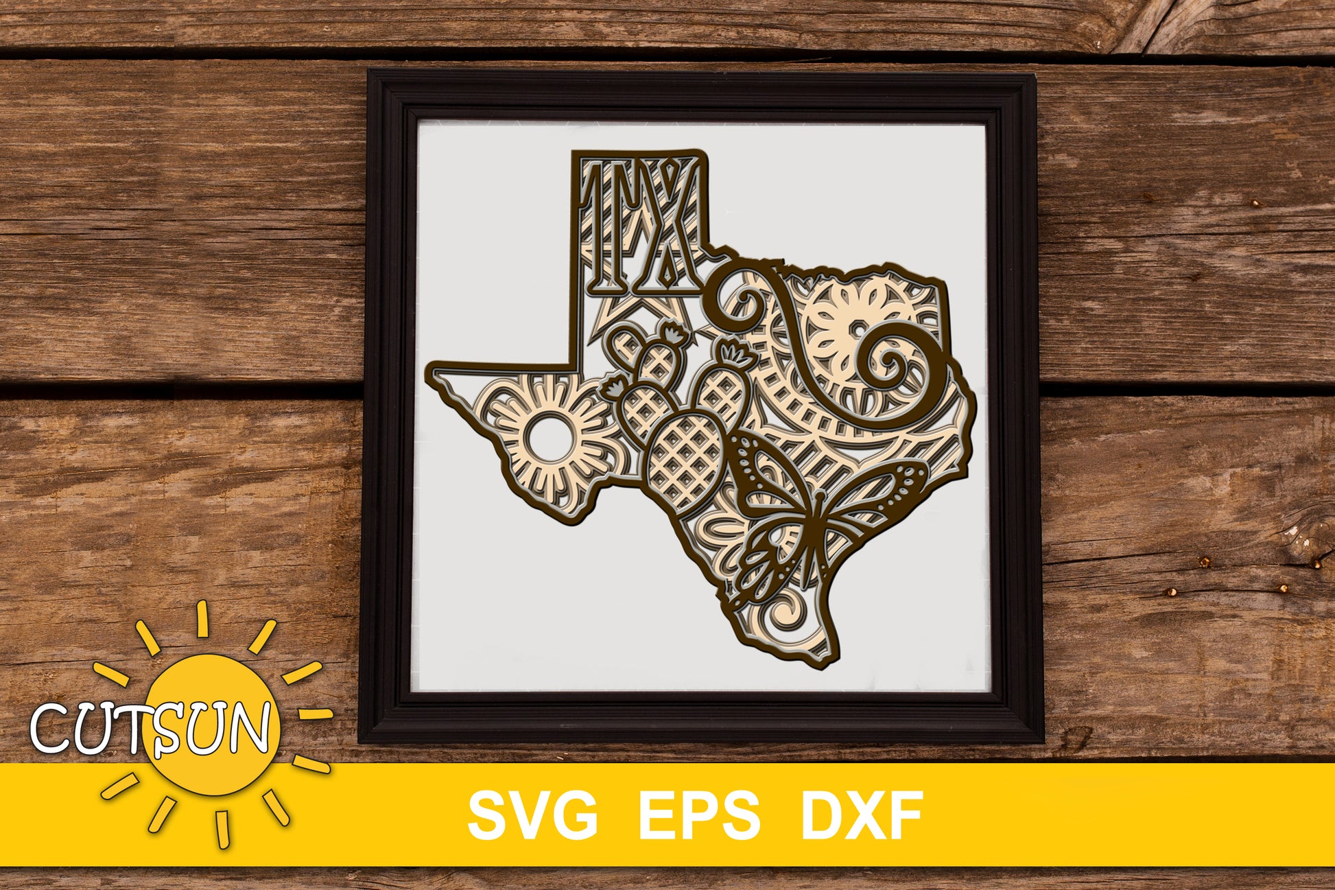 3D Layered Texas SVG