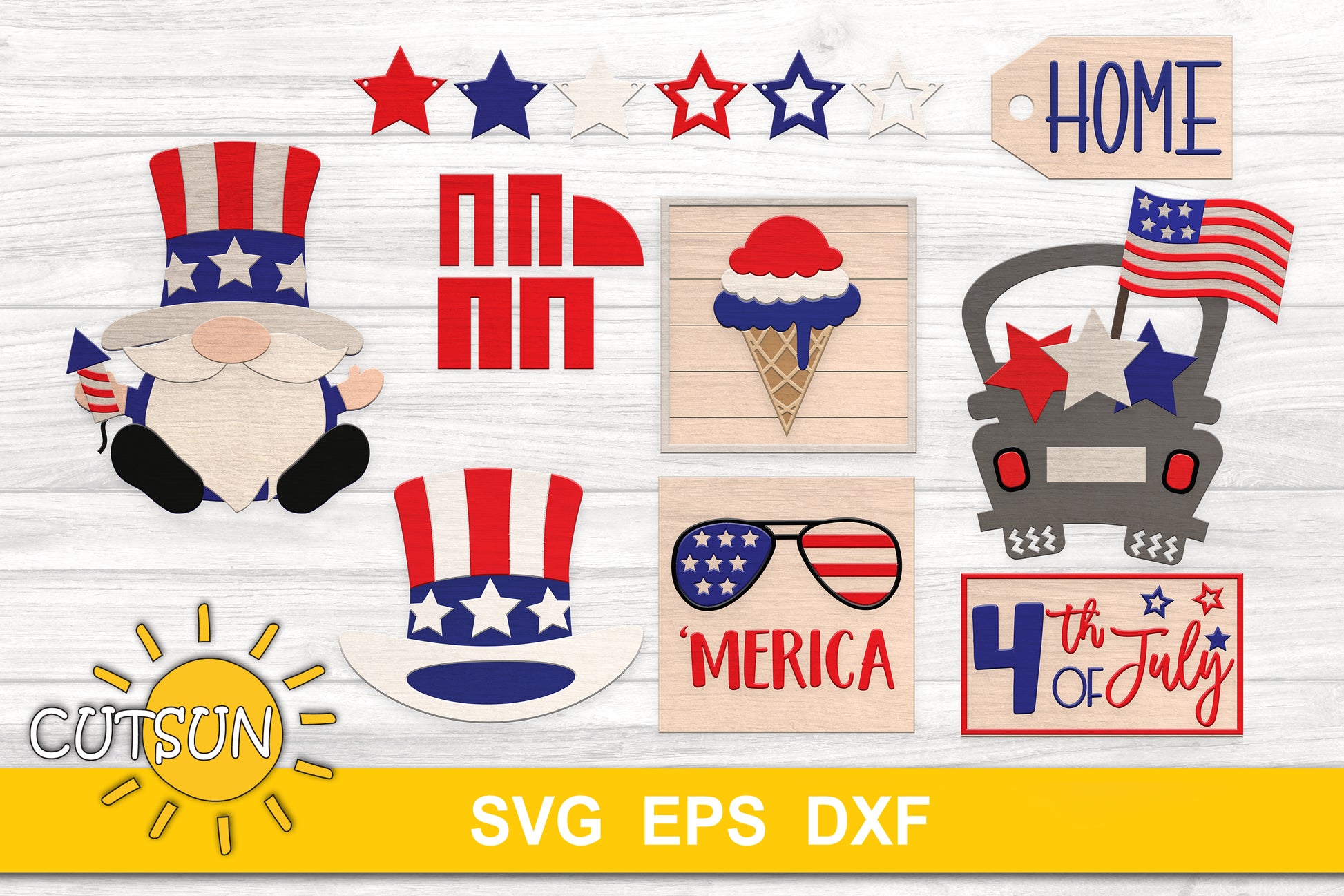 Patriotic Tiered Tray Decor SVG