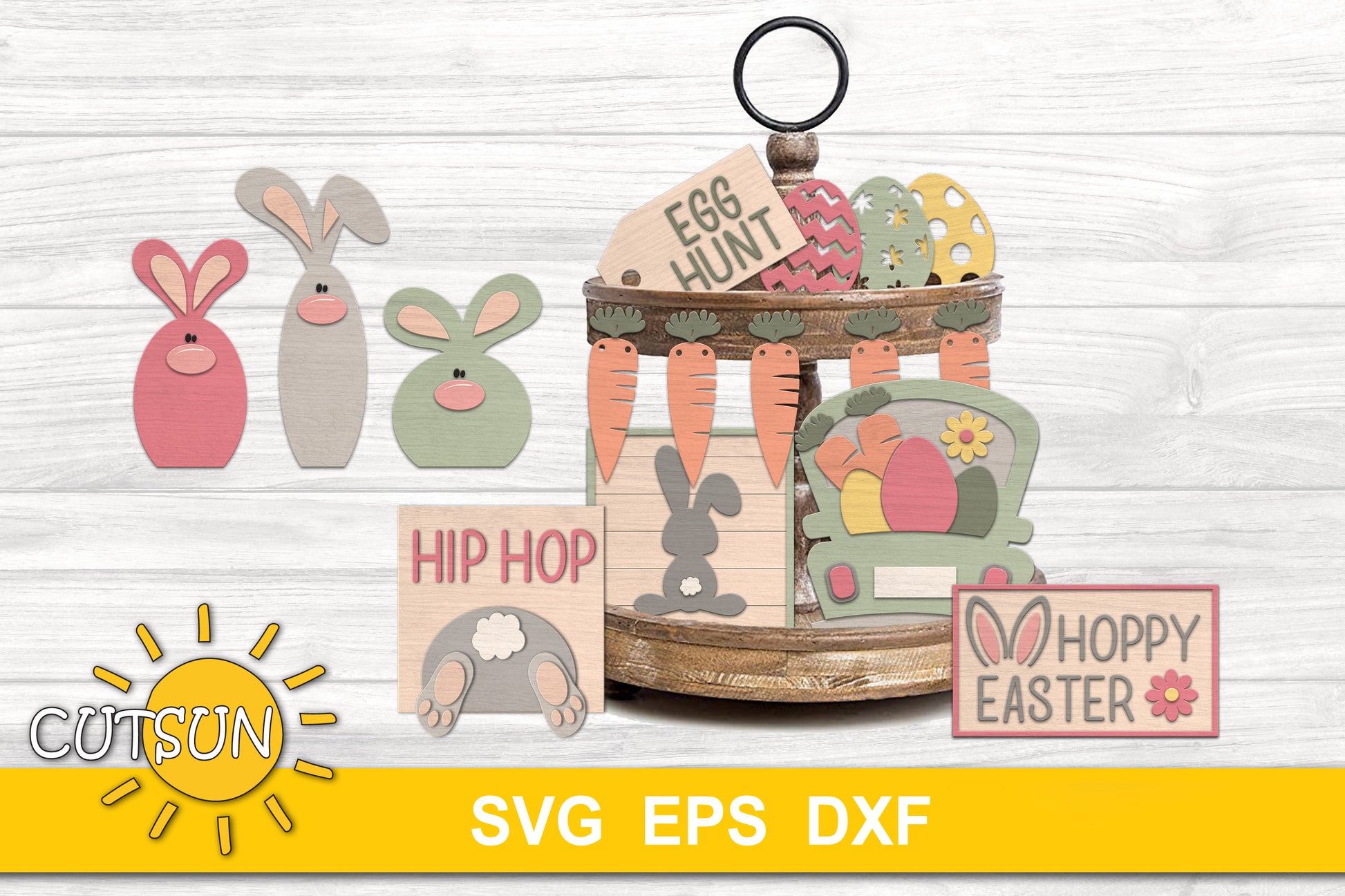 Easter Tiered Tray SVG | Easter Bunny Tier tray SVG