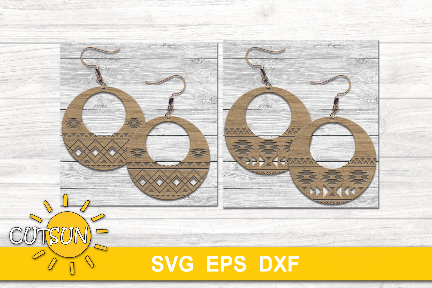 Aztec Tribal Earrings SVG bundle
