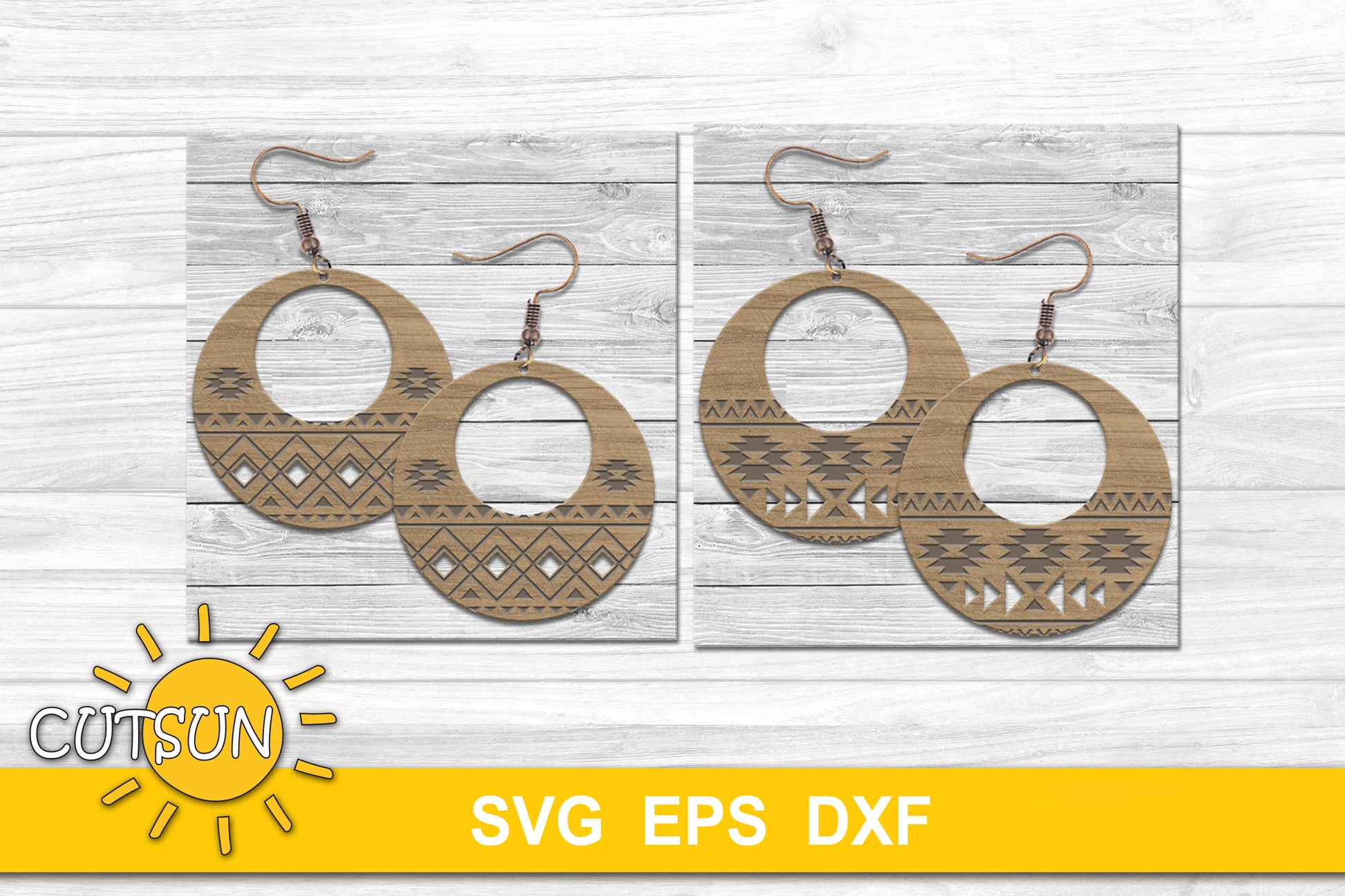 Aztec Tribal Earrings SVG bundle