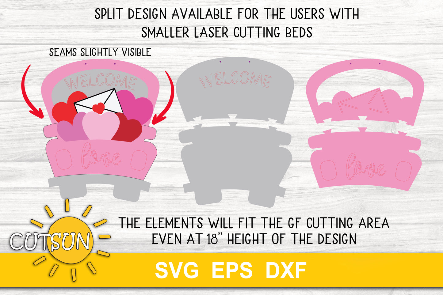 Valentines Day Door Hanger SVG | Valentine's day Truck Door hanger svg