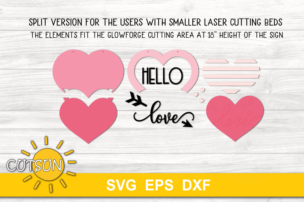 Valentine's Day Street Sign File SVG, Love Decor Glowforge