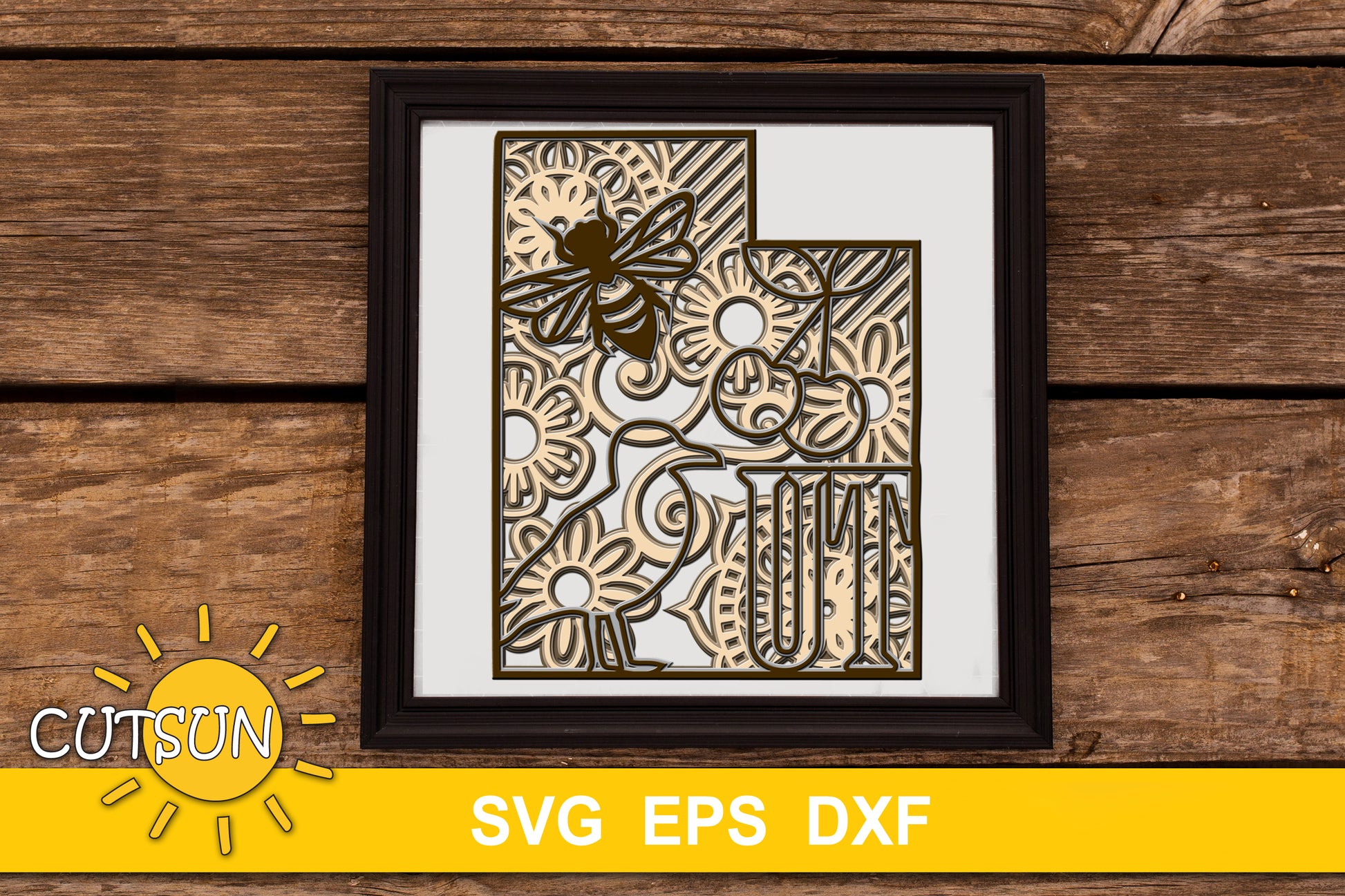 3D Layered Utah Mandala SVG