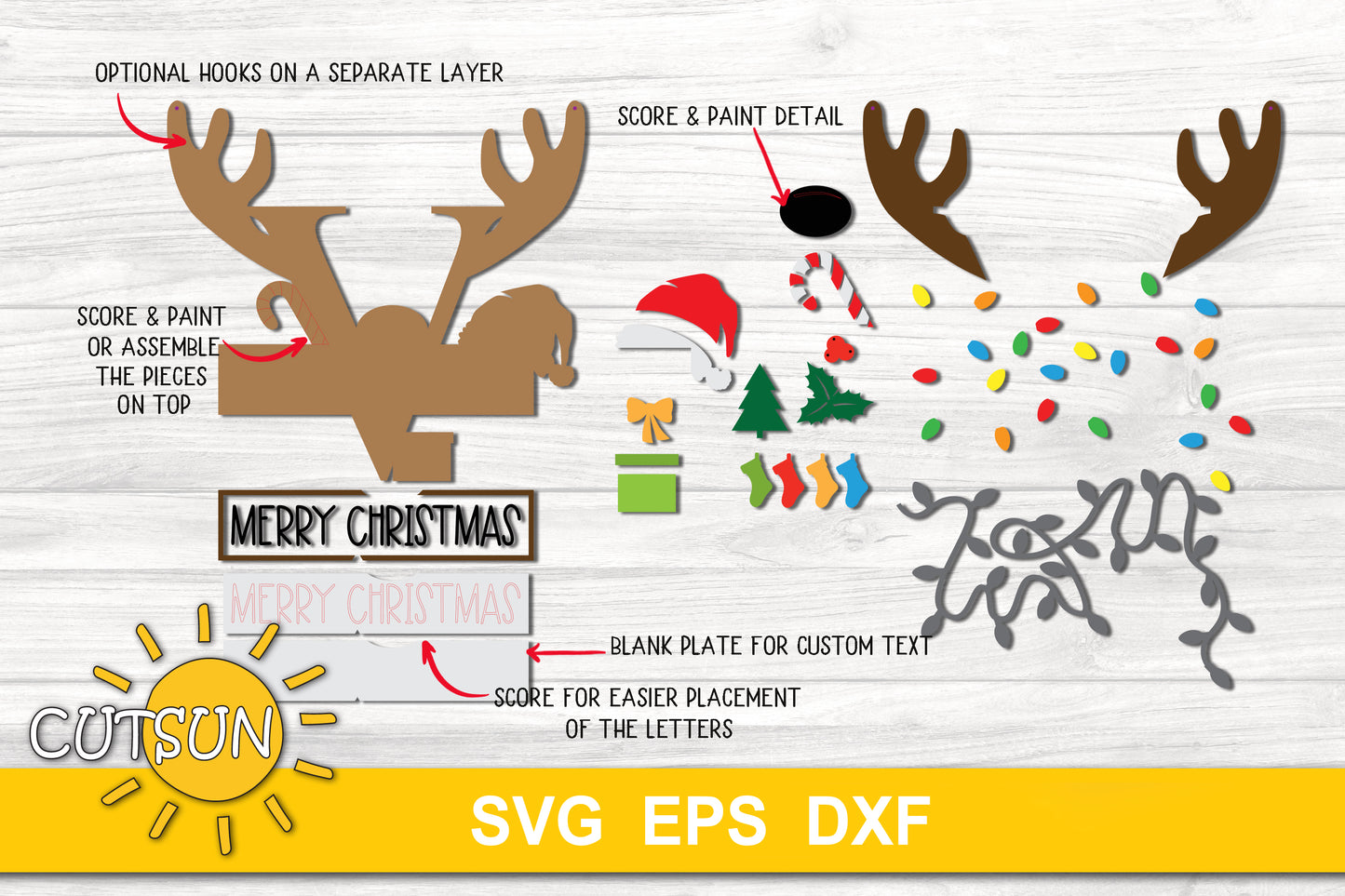 Letter V Christmas monogram door hanger SVG