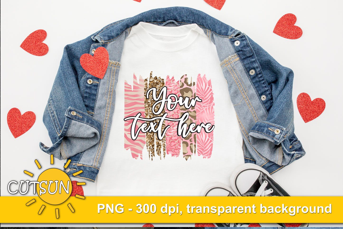Valentine's day brushstrokes sublimation bundle
