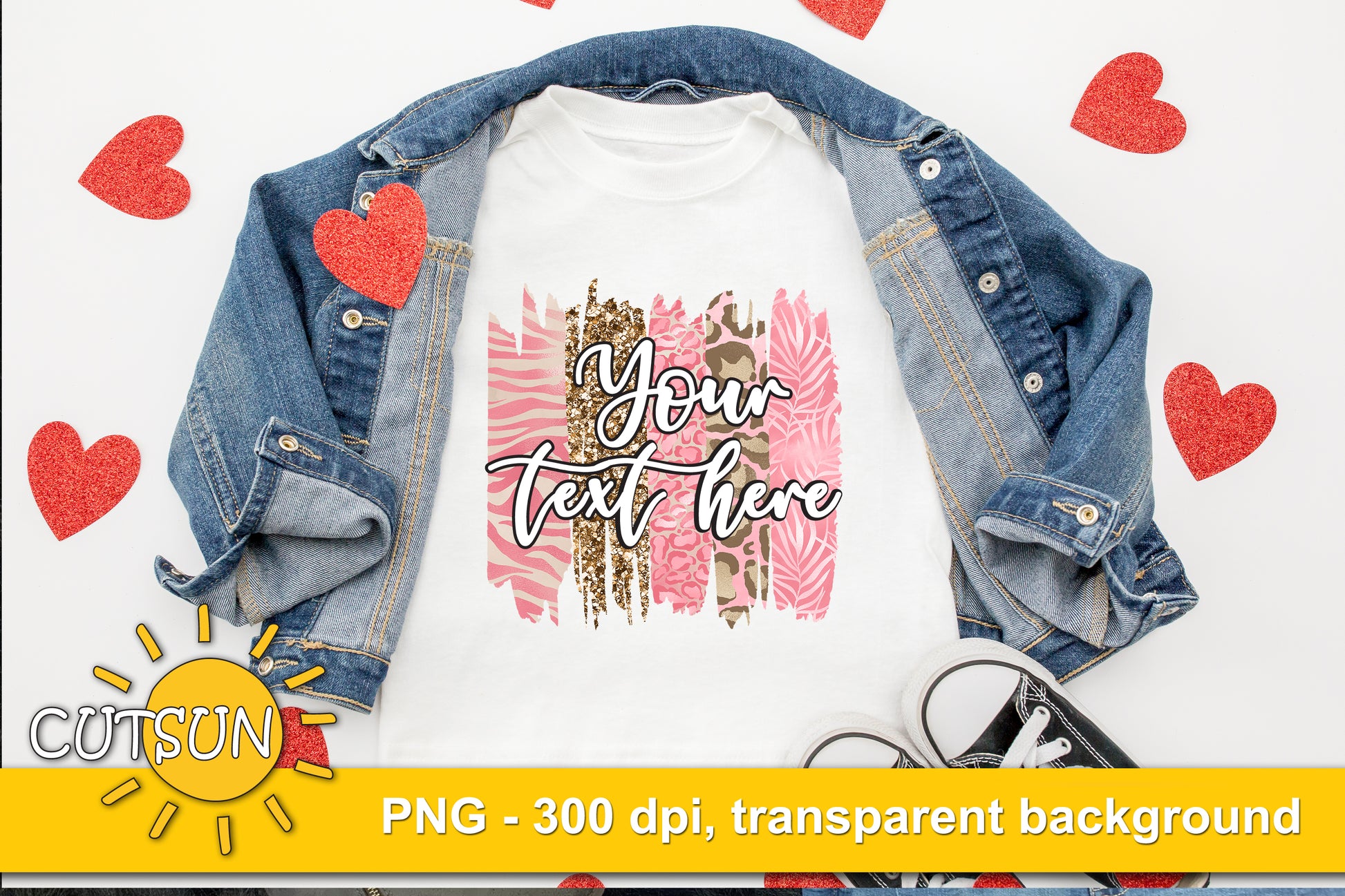 Valentine's day brushstrokes sublimation bundle
