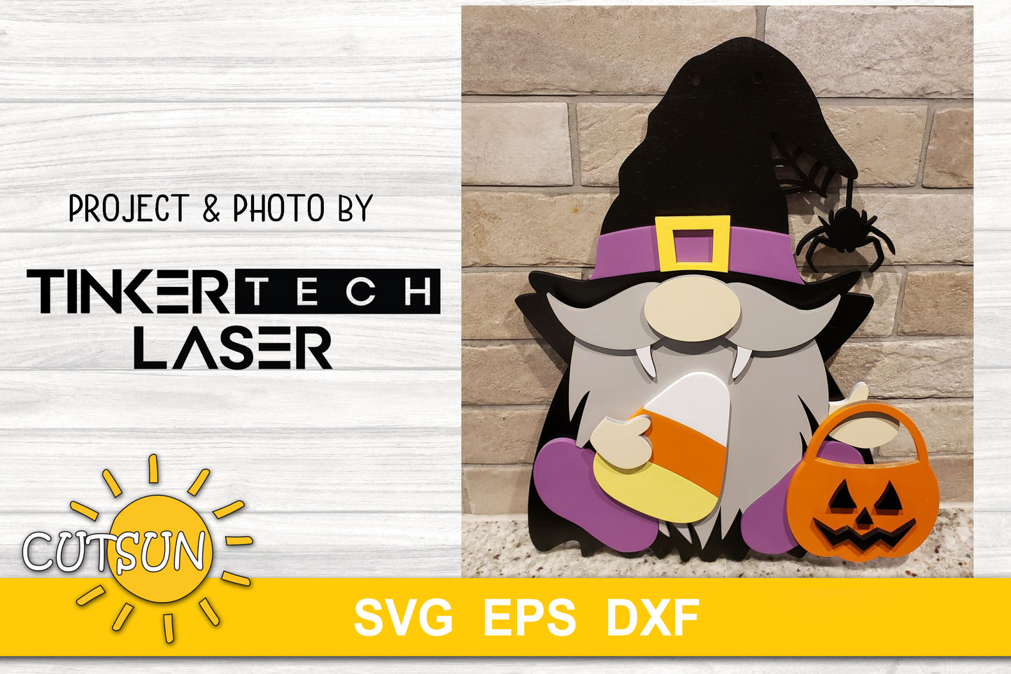 Halloween Gnome Door hanger SVG | Vampire Gnome Door hanger SVG laser cut file