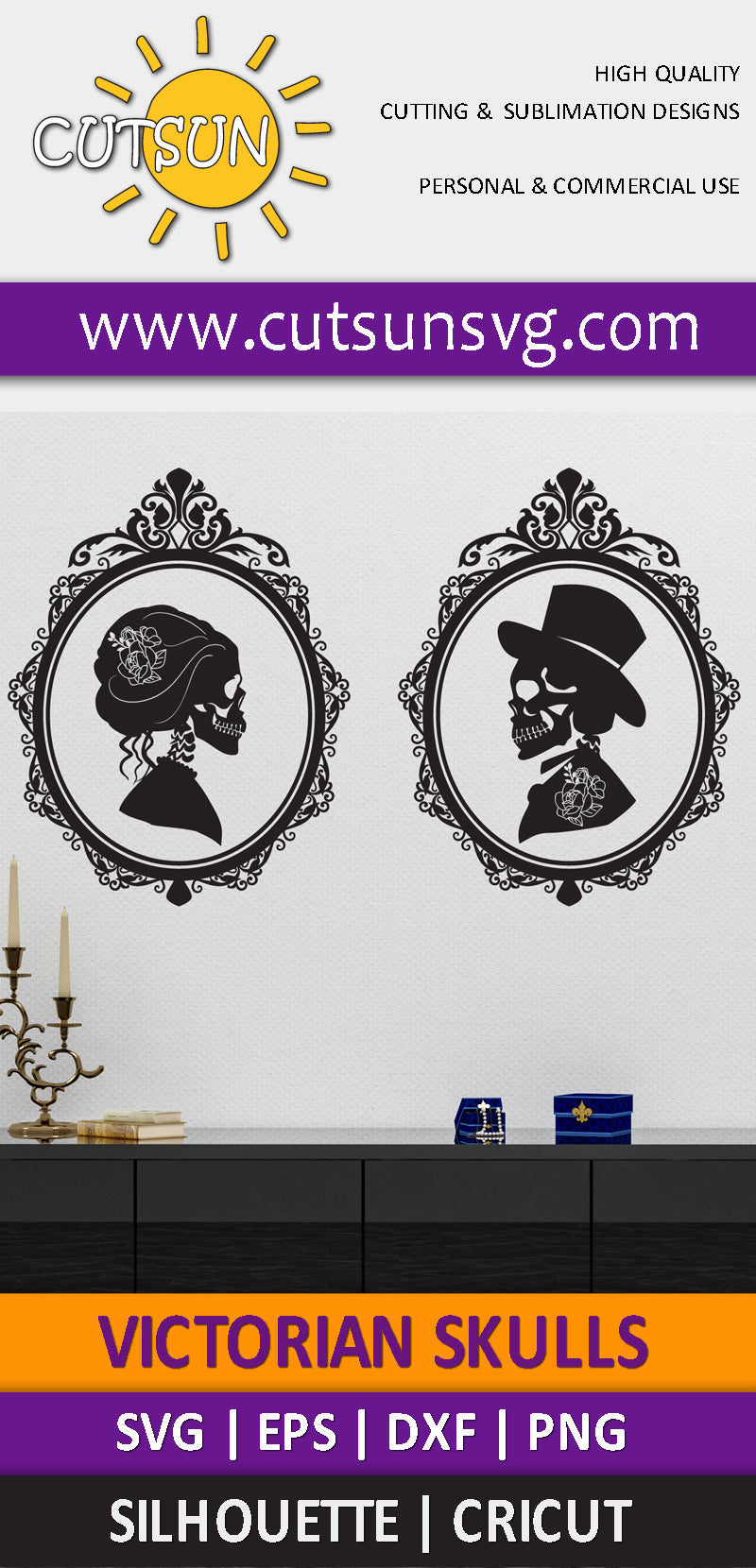 Victorian Skulls SVG