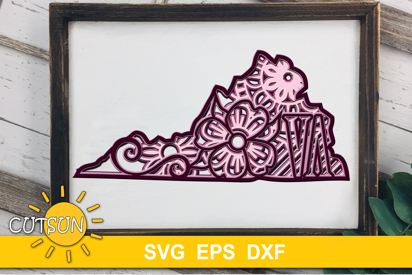3D Layered Virginia Mandala SVG