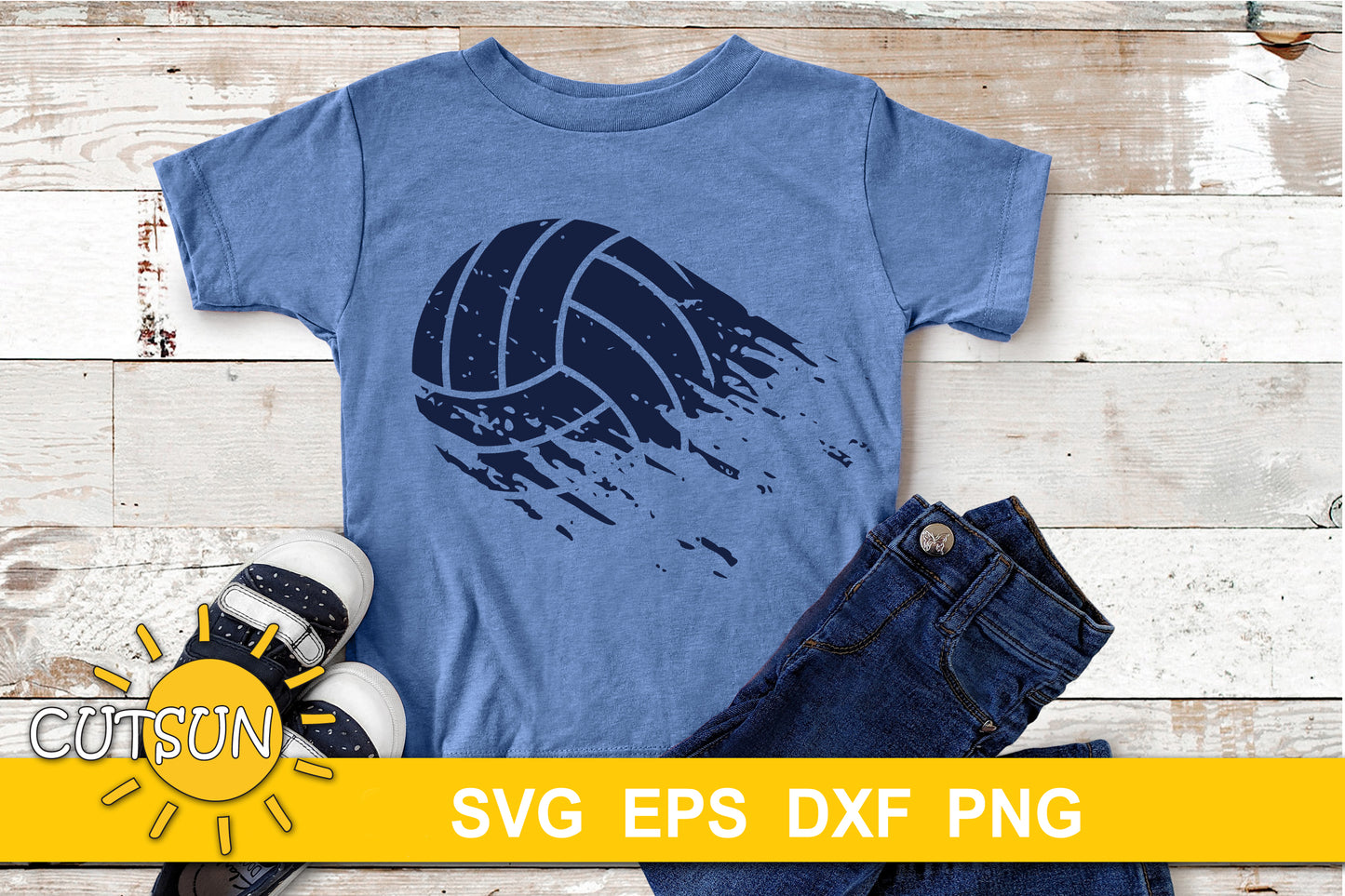 Distressed volleyball svg