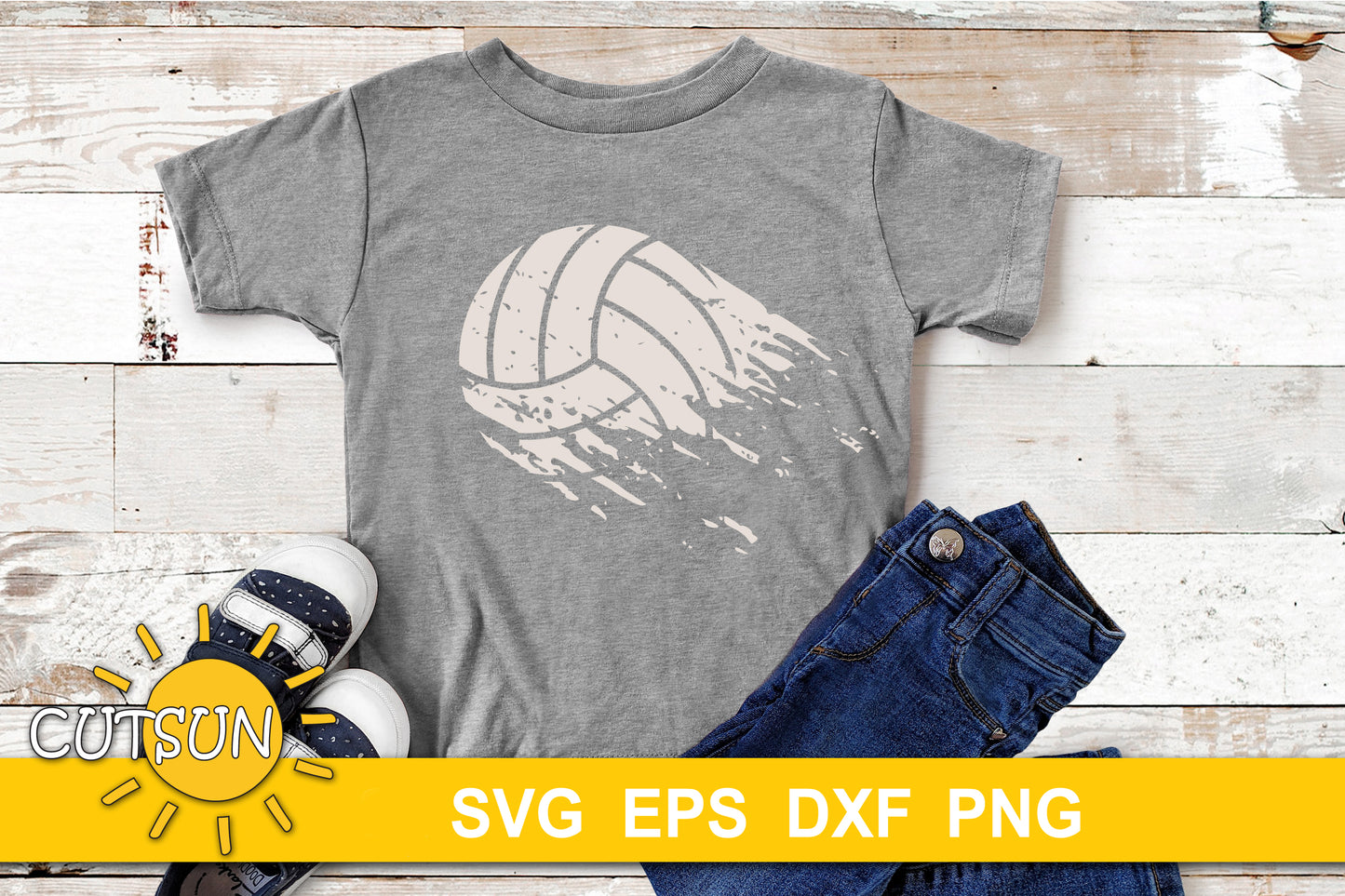 Distressed volleyball svg