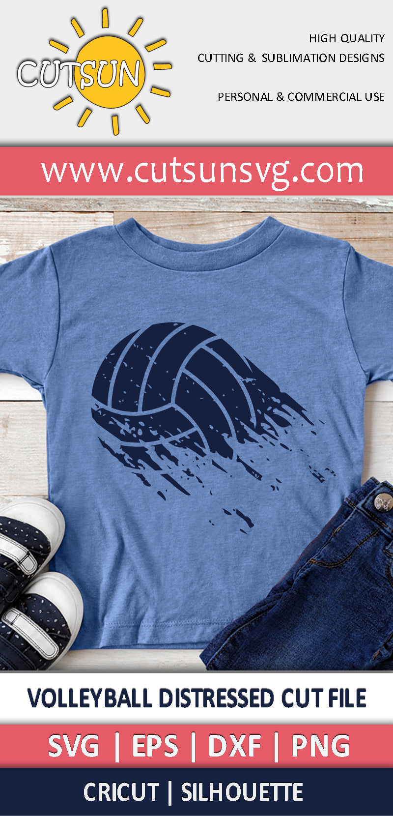 Distressed volleyball svg