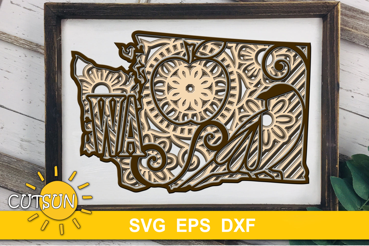 3D Layered Washington Mandala SVG