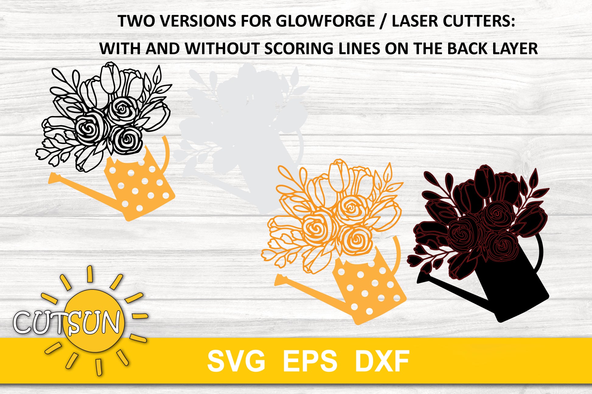 Floral Watering Can door hanger SVG | Spring door hanger SVG | Floral door hanger SVG