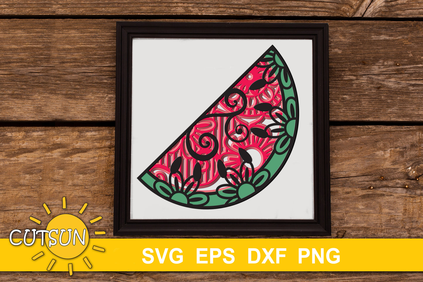 3D Layered Watermelon SVG