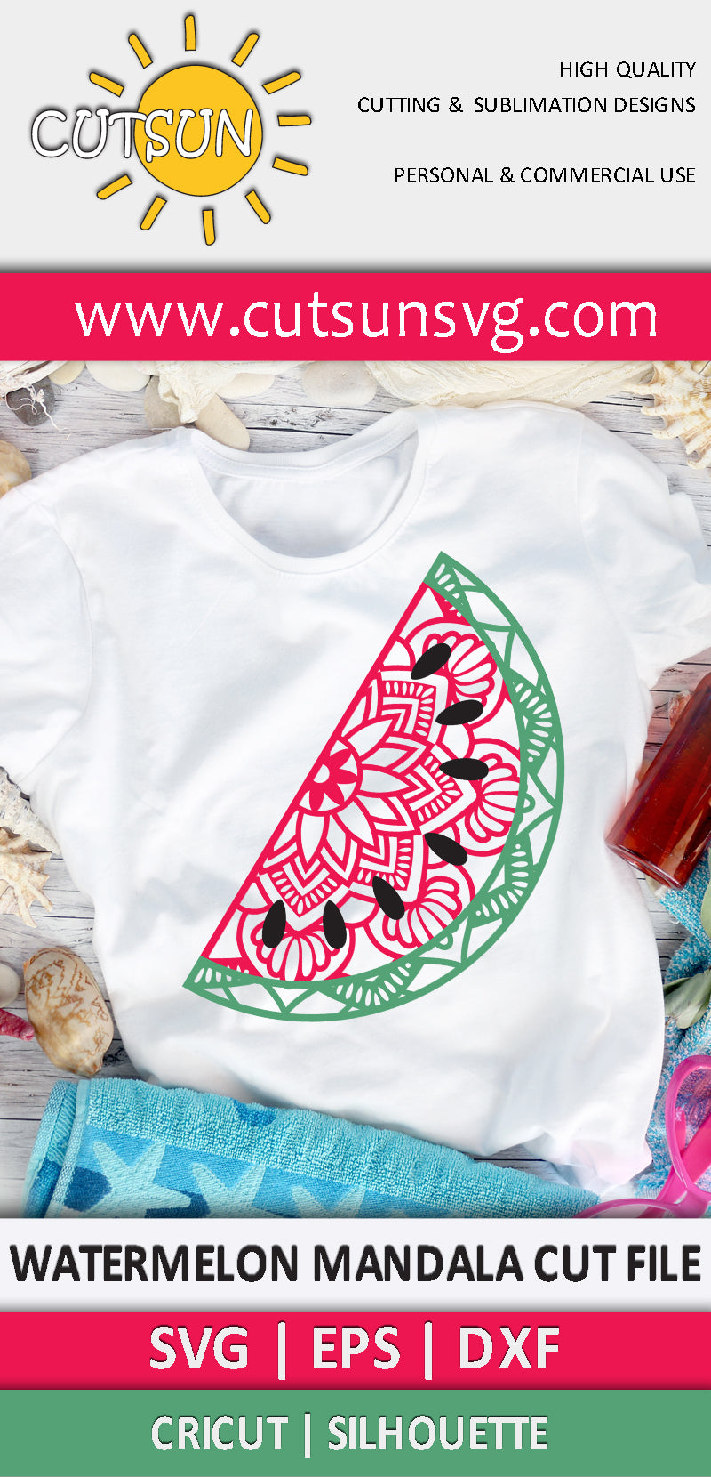Mandala Watermelon SVG