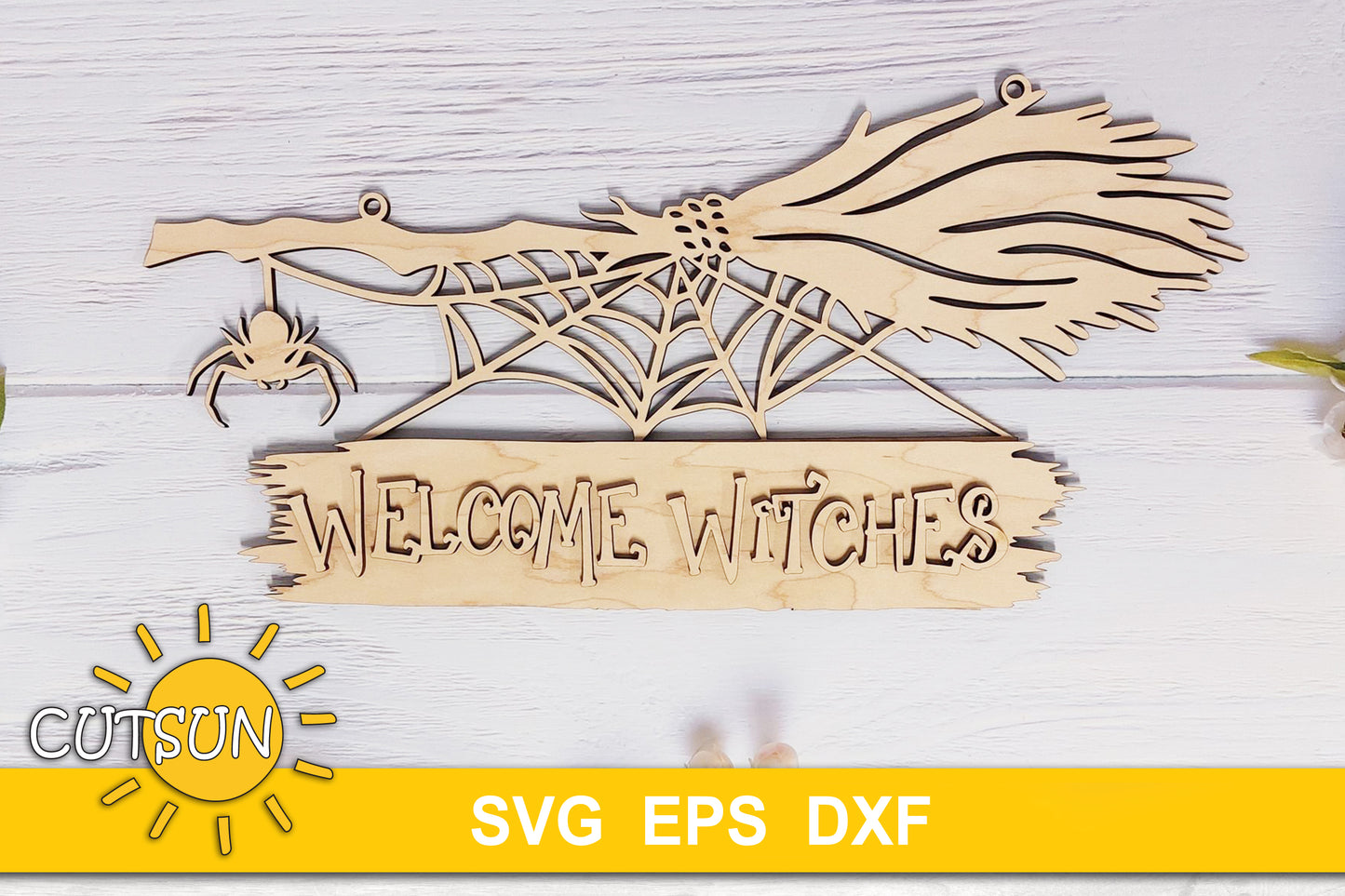 Welcome Witches Halloween door hanger SVG