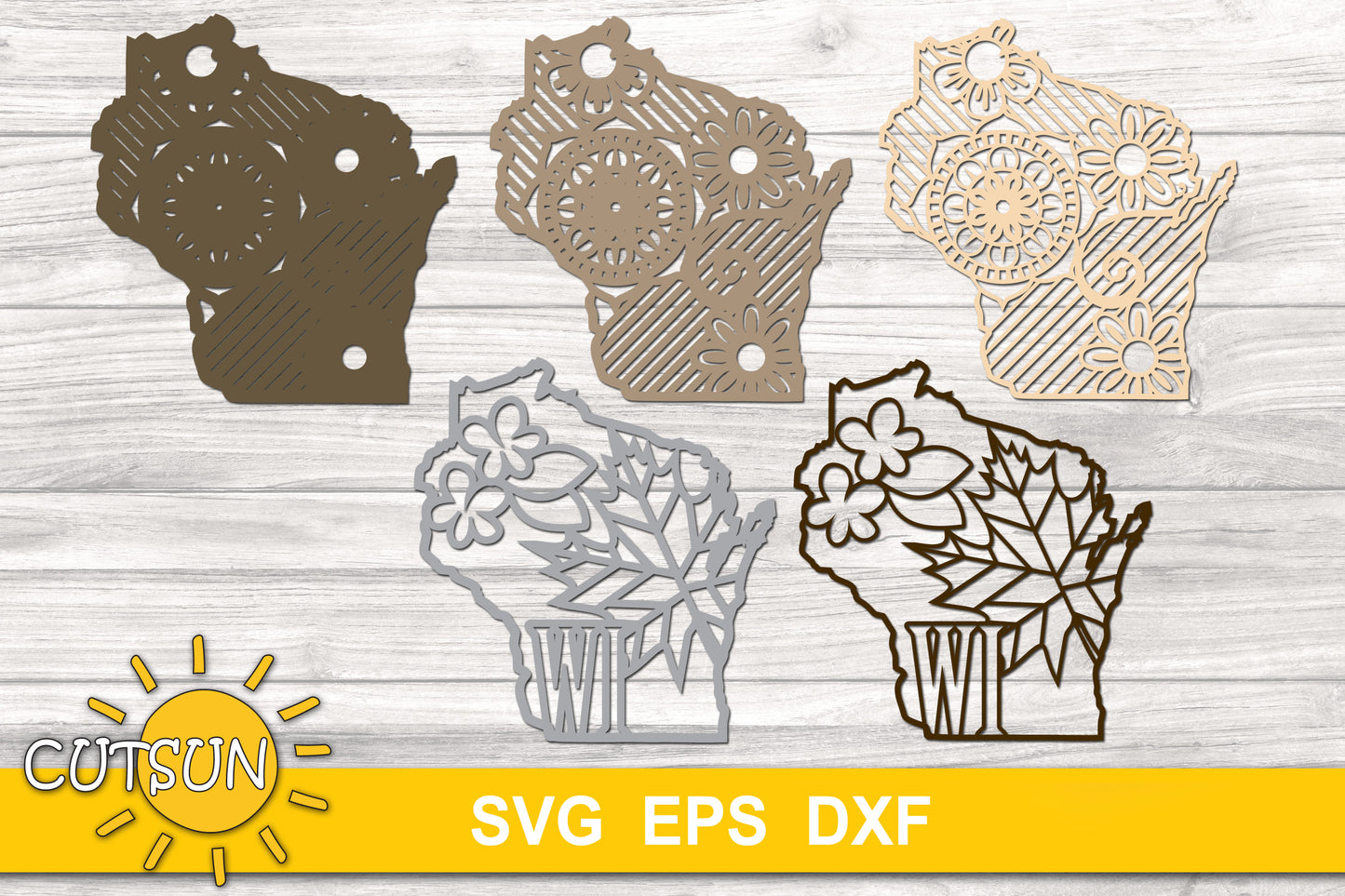 3D Layered Wisconsin Mandala SVG