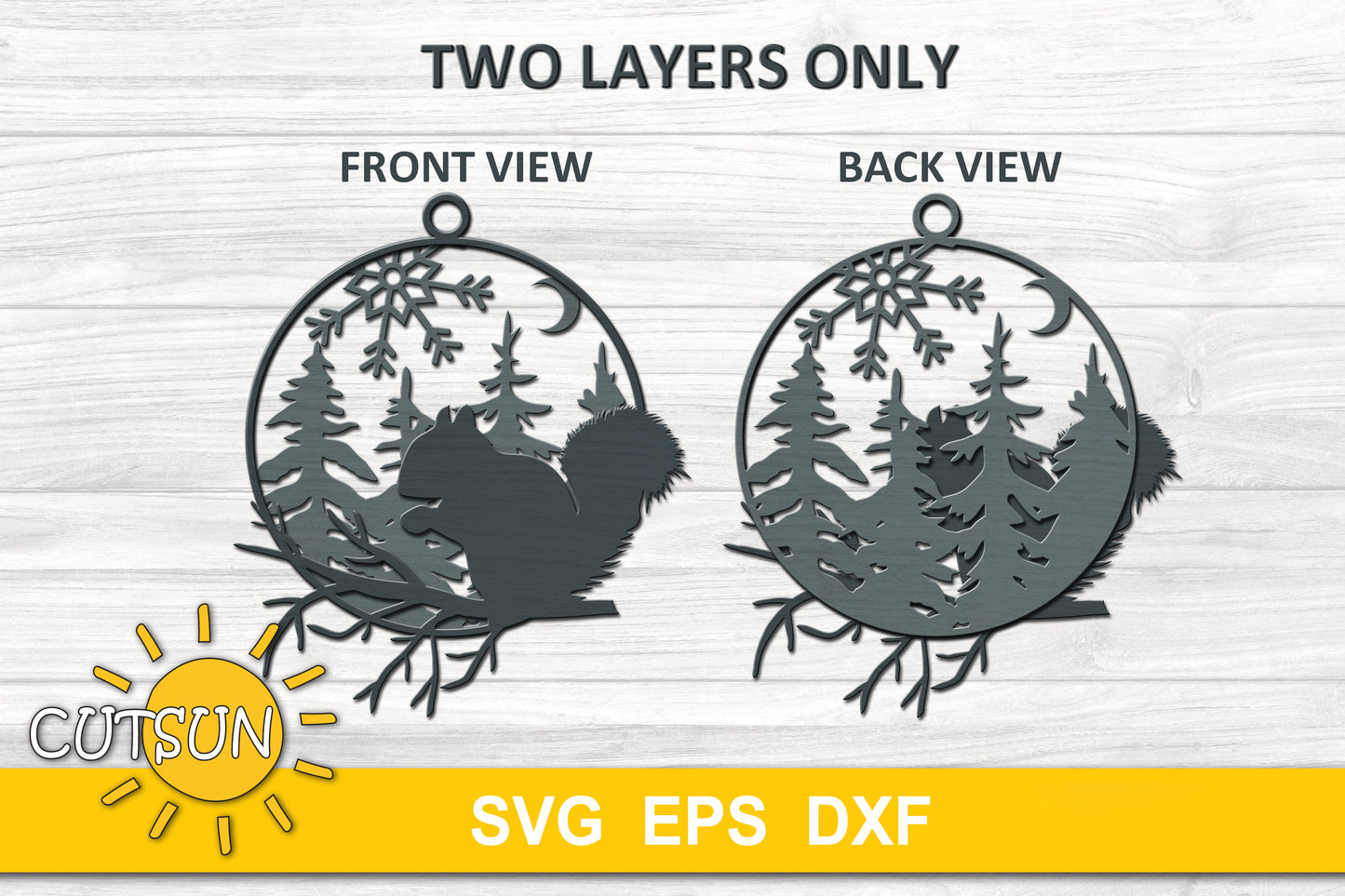 Woodland Animals Christmas Ornaments SVG bundle