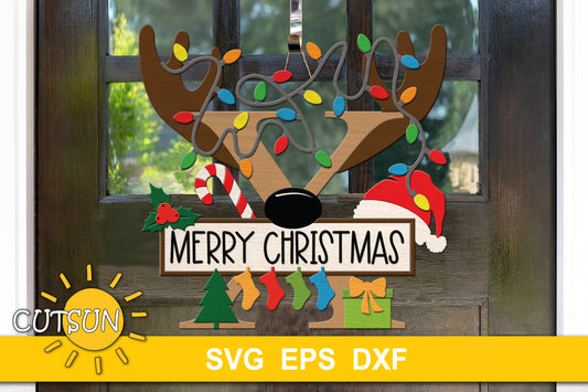 Letter X Christmas monogram door hanger SVG