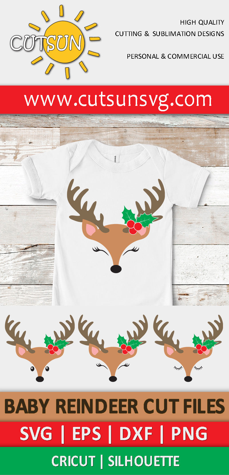 Baby Reindeer Face SVG