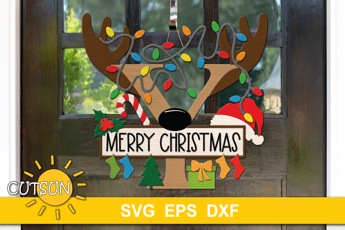 Christmas monogram letter Y door hanger SVG