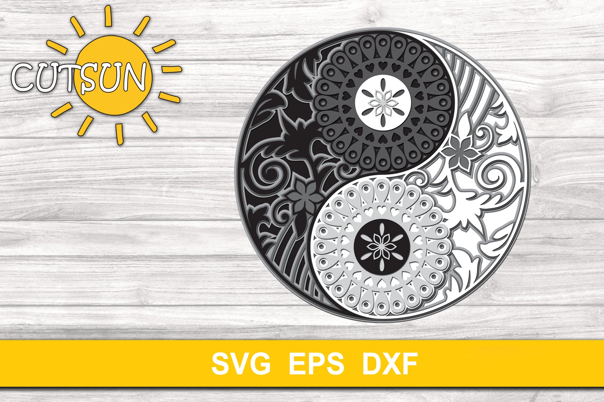 3D Layered Yin Yang SVG