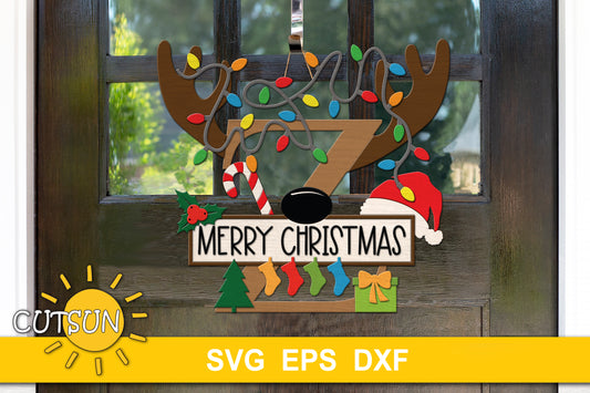 Christmas monogram letter Z door hanger SVG
