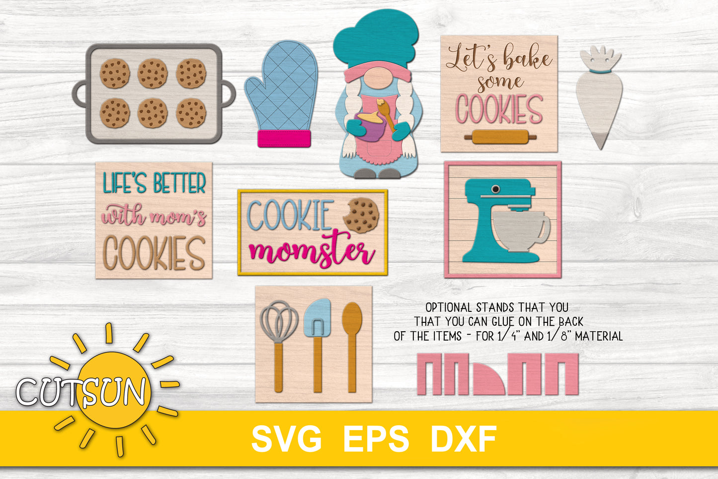 Cookie baking tiered tray decor SVG