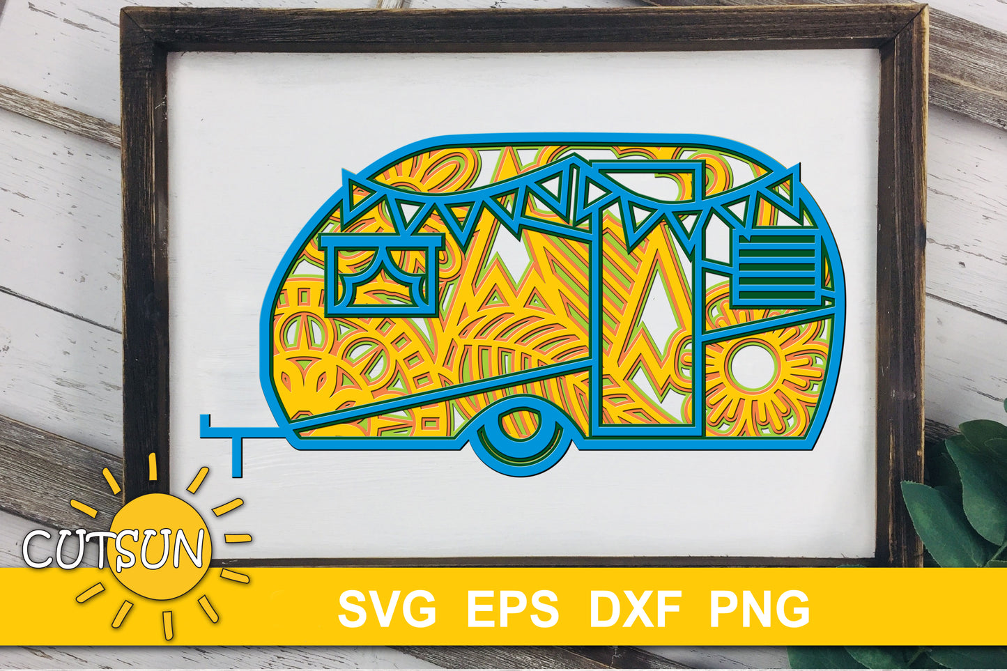 3D layered camper svg