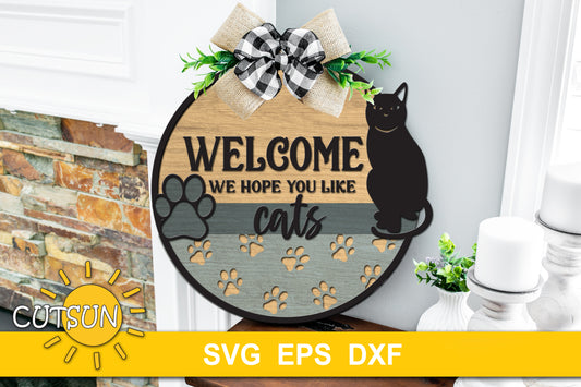 Cat Lover Welcome sign SVG
