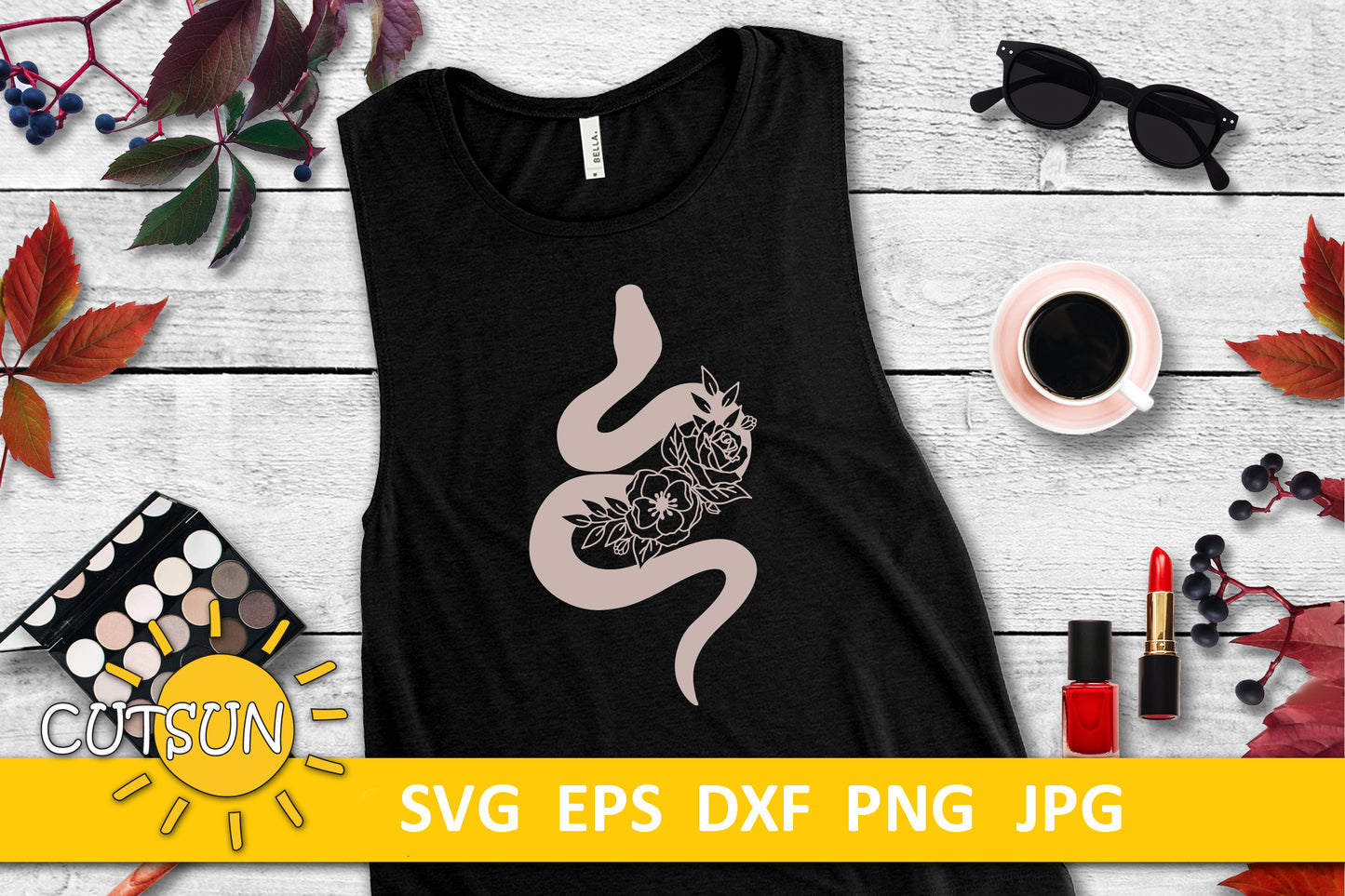 Floral Snake SVG