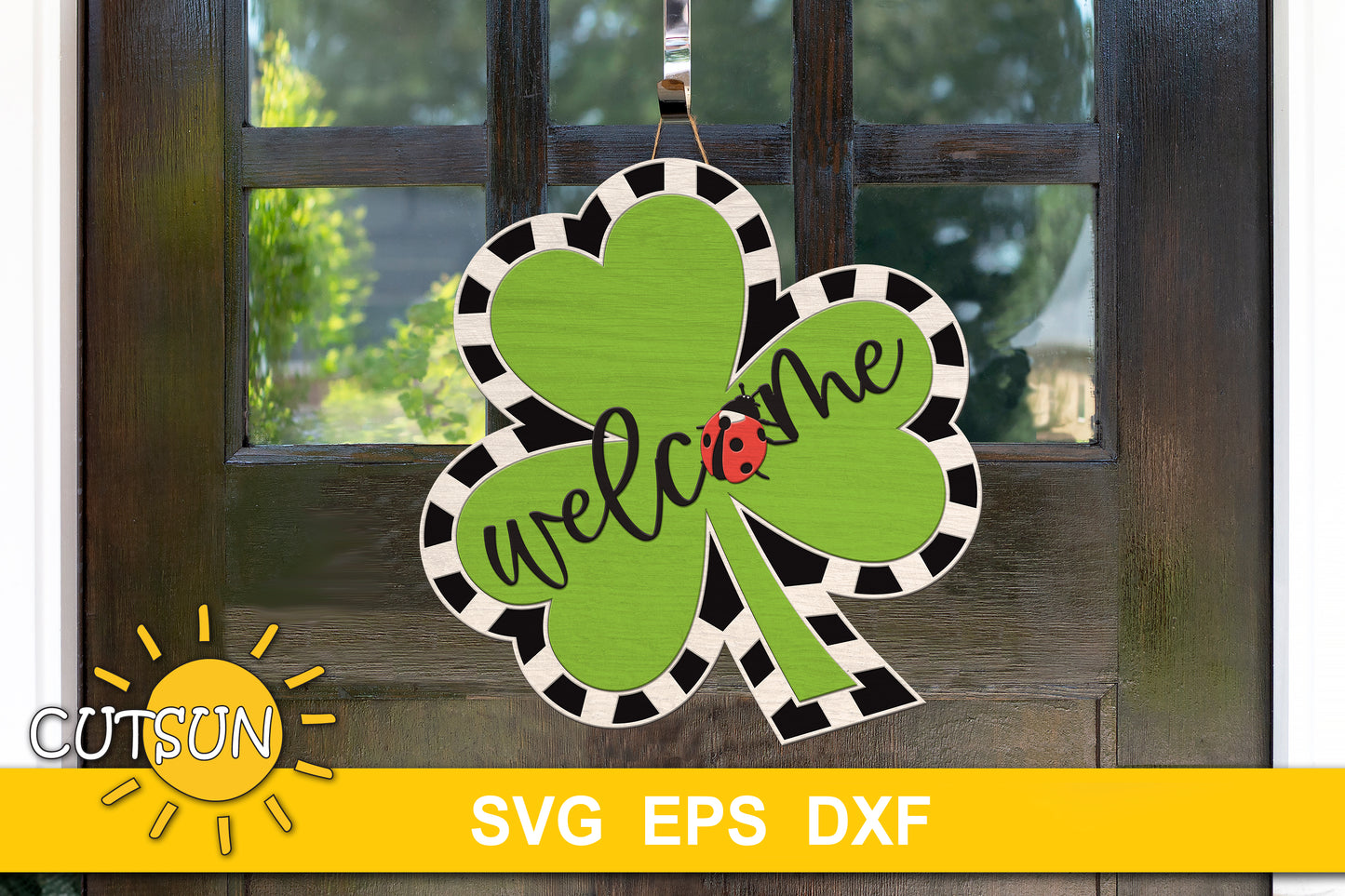 Clover door hanger SVG | St Patricks day door hanger SVG