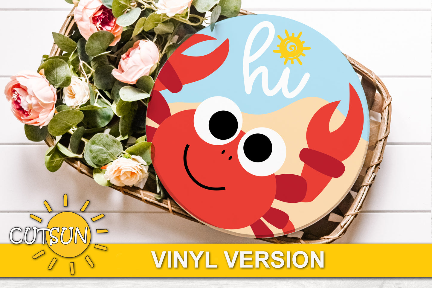 Crab Hi door hanger SVG