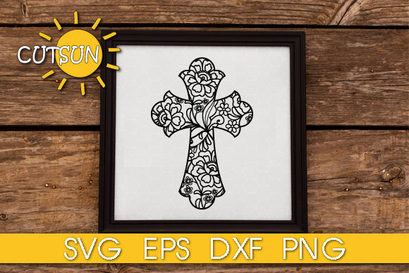 Floral Lace cross SVG