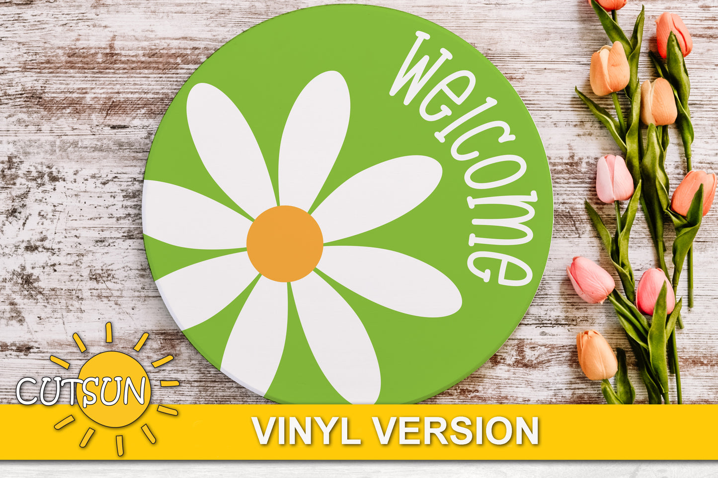 Daisy round welcome sign SVG