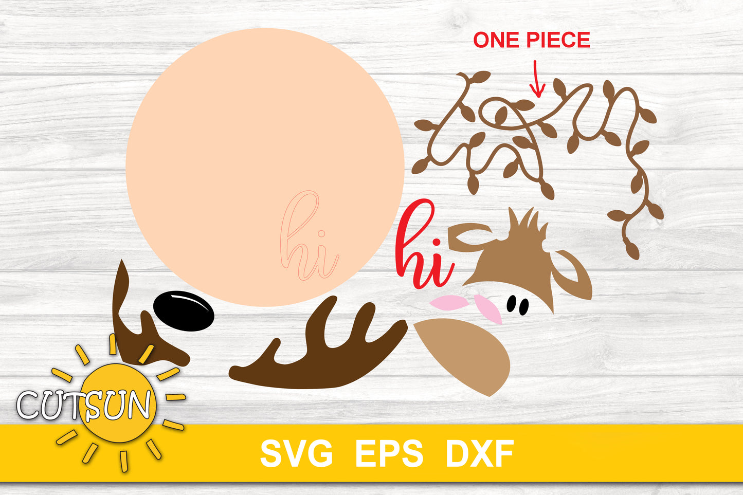 Reindeer Door hanger SVG | Reindeer hi door sign SVG | Christmas door hanger SVG