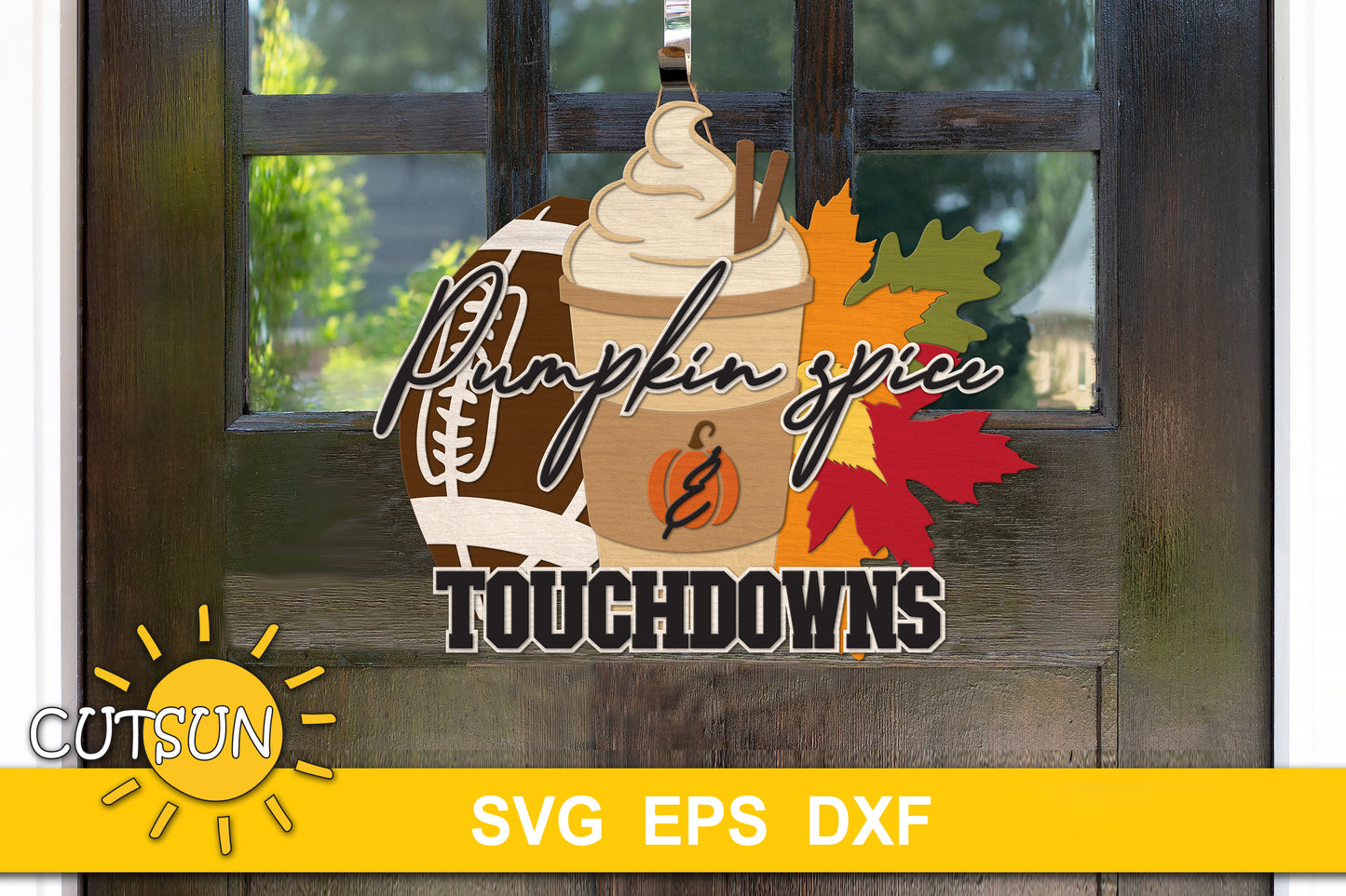 Football door hanger SVG