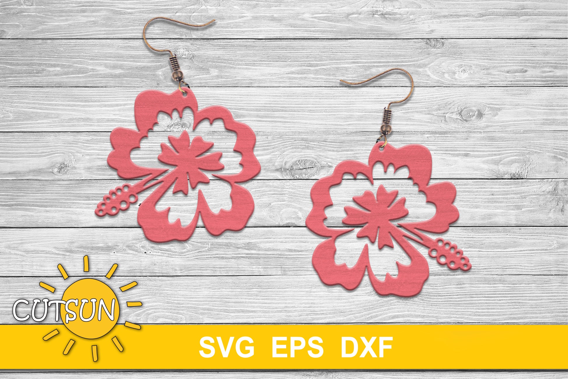 Hibiscus earrings svg