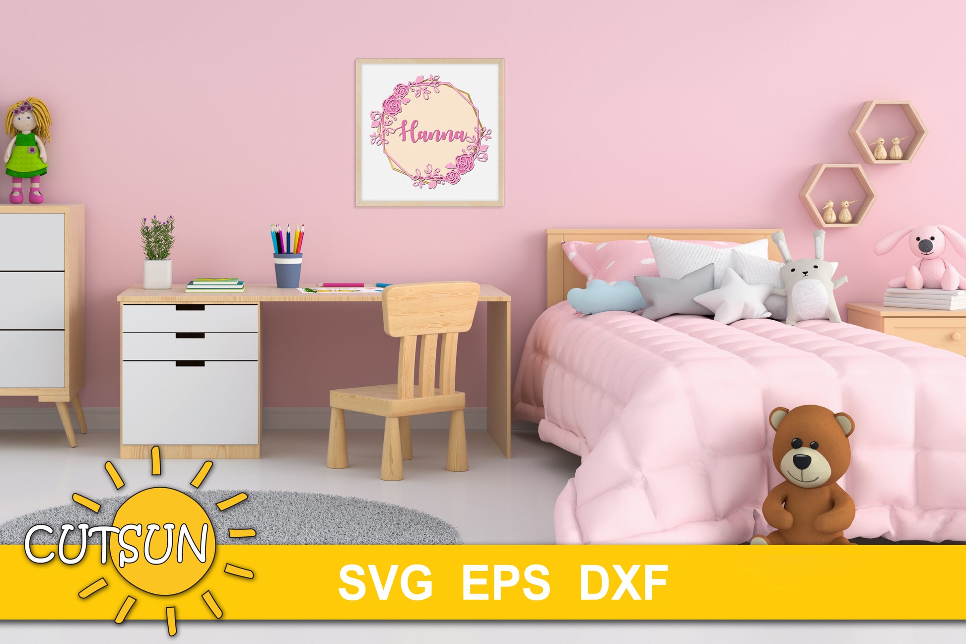 3D Layered Floral frame SVG